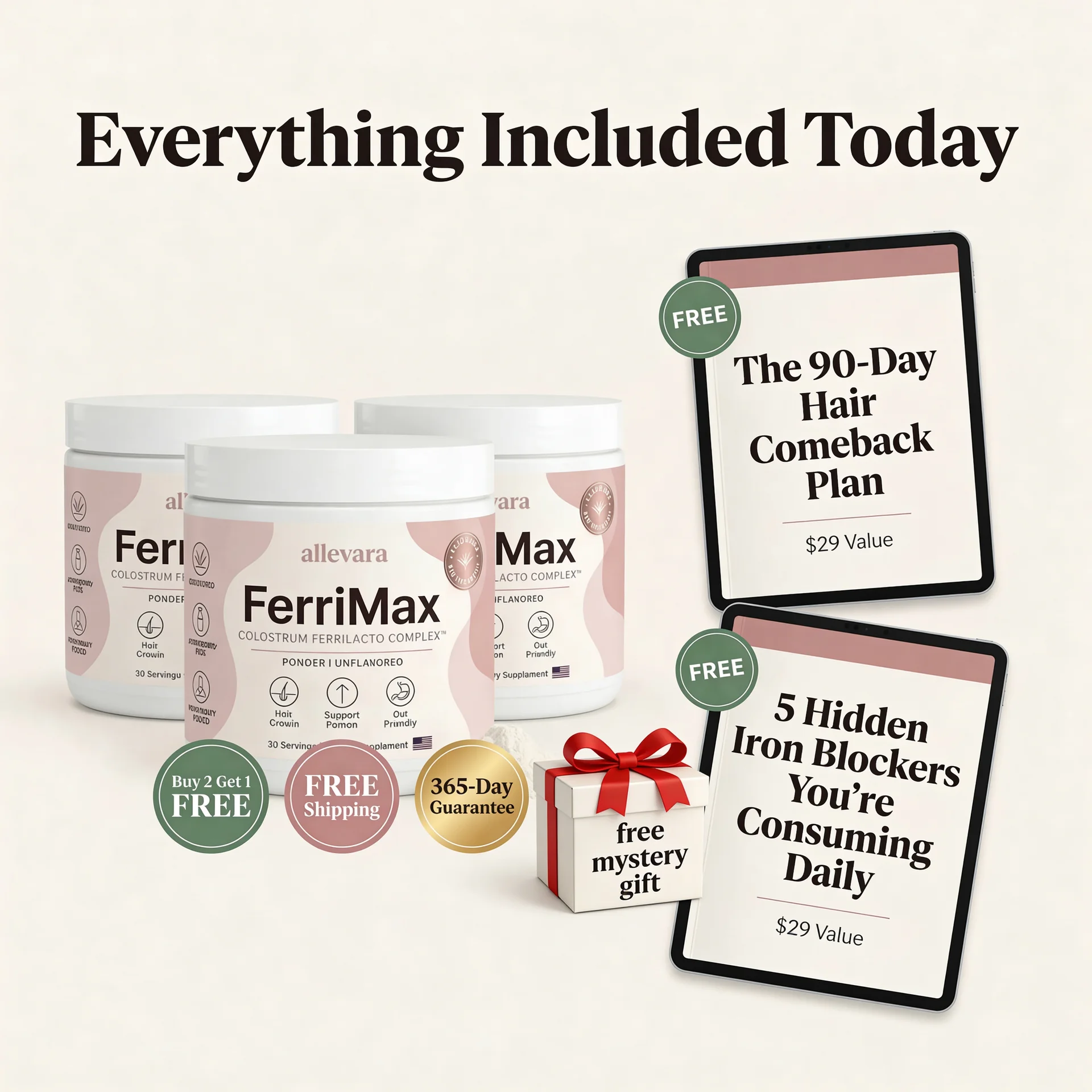 Everything Included Today — 3 Tubs + 2 Free Bonuses + Mystery Gift